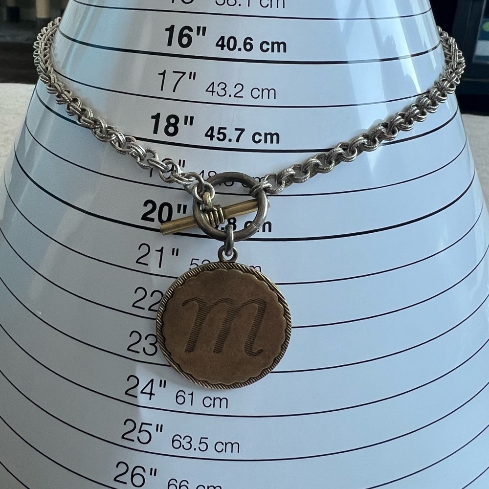 John Wind Toggle Sorority Gal M Initial Necklace - Picture 8 of 8